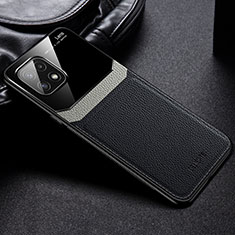 Silikon Hülle Handyhülle Gummi Schutzhülle Flexible Leder Tasche mit Magnetisch FL1 für Samsung Galaxy A22s 5G Schwarz