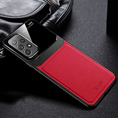 Silikon Hülle Handyhülle Gummi Schutzhülle Flexible Leder Tasche mit Magnetisch FL1 für Samsung Galaxy A23 4G Rot