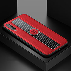 Silikon Hülle Handyhülle Gummi Schutzhülle Flexible Leder Tasche mit Magnetisch FL1 für Samsung Galaxy A70 Rot