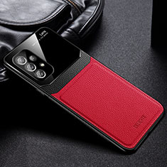 Silikon Hülle Handyhülle Gummi Schutzhülle Flexible Leder Tasche mit Magnetisch FL1 für Samsung Galaxy A73 5G Rot