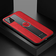 Silikon Hülle Handyhülle Gummi Schutzhülle Flexible Leder Tasche mit Magnetisch FL1 für Samsung Galaxy A81 Rot