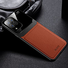 Silikon Hülle Handyhülle Gummi Schutzhülle Flexible Leder Tasche mit Magnetisch FL1 für Samsung Galaxy M33 5G Braun