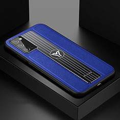 Silikon Hülle Handyhülle Gummi Schutzhülle Flexible Leder Tasche mit Magnetisch FL1 für Samsung Galaxy Note 20 5G Blau