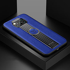 Silikon Hülle Handyhülle Gummi Schutzhülle Flexible Leder Tasche mit Magnetisch FL1 für Xiaomi Poco X3 NFC Blau
