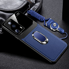 Silikon Hülle Handyhülle Gummi Schutzhülle Flexible Leder Tasche mit Magnetisch FL2 für Xiaomi Civi 2 5G Blau