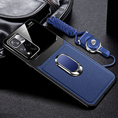 Silikon Hülle Handyhülle Gummi Schutzhülle Flexible Leder Tasche mit Magnetisch FL2 für Xiaomi Mi 11i 5G (2022) Blau