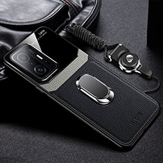 Silikon Hülle Handyhülle Gummi Schutzhülle Flexible Leder Tasche mit Magnetisch FL2 für Xiaomi Mi 11T 5G Schwarz