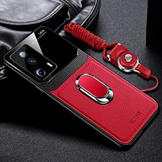 Silikon Hülle Handyhülle Gummi Schutzhülle Flexible Leder Tasche mit Magnetisch FL2 für Xiaomi Mi 12 Lite NE 5G Rot