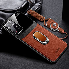 Silikon Hülle Handyhülle Gummi Schutzhülle Flexible Leder Tasche mit Magnetisch FL2 für Xiaomi Poco M4 Pro 5G Braun