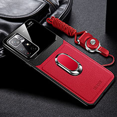 Silikon Hülle Handyhülle Gummi Schutzhülle Flexible Leder Tasche mit Magnetisch FL2 für Xiaomi Poco M4 Pro 5G Rot