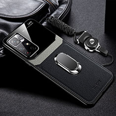 Silikon Hülle Handyhülle Gummi Schutzhülle Flexible Leder Tasche mit Magnetisch FL2 für Xiaomi Poco M4 Pro 5G Schwarz