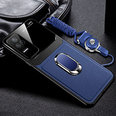 Silikon Hülle Handyhülle Gummi Schutzhülle Flexible Leder Tasche mit Magnetisch FL2 für Xiaomi Redmi K50 5G Blau