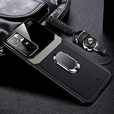 Silikon Hülle Handyhülle Gummi Schutzhülle Flexible Leder Tasche mit Magnetisch FL2 für Xiaomi Redmi Note 11 5G Schwarz