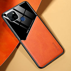 Silikon Hülle Handyhülle Gummi Schutzhülle Flexible Leder Tasche mit Magnetisch für Realme Q2i 5G Orange