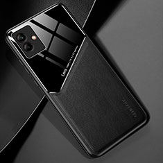 Silikon Hülle Handyhülle Gummi Schutzhülle Flexible Leder Tasche mit Magnetisch für Samsung Galaxy A04 4G Schwarz