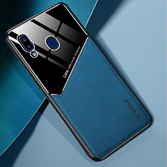 Silikon Hülle Handyhülle Gummi Schutzhülle Flexible Leder Tasche mit Magnetisch für Samsung Galaxy A20e Blau