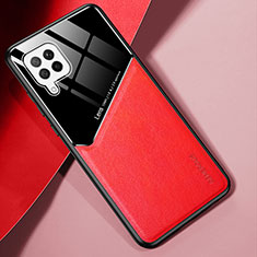 Silikon Hülle Handyhülle Gummi Schutzhülle Flexible Leder Tasche mit Magnetisch für Samsung Galaxy A42 5G Rot