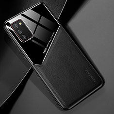 Silikon Hülle Handyhülle Gummi Schutzhülle Flexible Leder Tasche mit Magnetisch für Samsung Galaxy F02S SM-E025F Schwarz