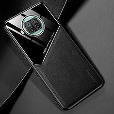 Silikon Hülle Handyhülle Gummi Schutzhülle Flexible Leder Tasche mit Magnetisch für Xiaomi Mi 10T Lite 5G Schwarz
