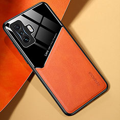 Silikon Hülle Handyhülle Gummi Schutzhülle Flexible Leder Tasche mit Magnetisch für Xiaomi Poco F4 GT 5G Orange