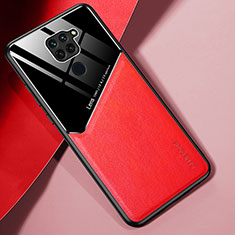 Silikon Hülle Handyhülle Gummi Schutzhülle Flexible Leder Tasche mit Magnetisch für Xiaomi Redmi 10X 4G Rot