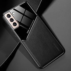 Silikon Hülle Handyhülle Gummi Schutzhülle Flexible Leder Tasche mit Magnetisch M01 für Samsung Galaxy S24 5G Schwarz