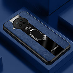 Silikon Hülle Handyhülle Gummi Schutzhülle Flexible Leder Tasche mit Magnetisch S01 für Xiaomi Mi 10T Lite 5G Blau