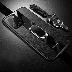 Silikon Hülle Handyhülle Gummi Schutzhülle Flexible Leder Tasche mit Magnetisch S01 für Xiaomi Poco X5 Pro 5G Schwarz