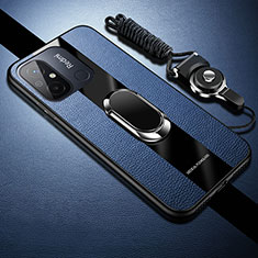 Silikon Hülle Handyhülle Gummi Schutzhülle Flexible Leder Tasche mit Magnetisch S01 für Xiaomi Redmi 11A 4G Blau