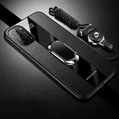 Silikon Hülle Handyhülle Gummi Schutzhülle Flexible Leder Tasche mit Magnetisch S01 für Xiaomi Redmi K40 5G Schwarz