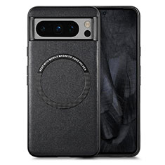 Silikon Hülle Handyhülle Gummi Schutzhülle Flexible Leder Tasche mit Magnetisch S01D für Google Pixel 8 Pro 5G Braun