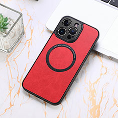 Silikon Hülle Handyhülle Gummi Schutzhülle Flexible Leder Tasche mit Magnetisch S11D für Apple iPhone 13 Pro Rot