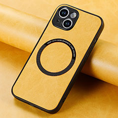 Silikon Hülle Handyhülle Gummi Schutzhülle Flexible Leder Tasche mit Magnetisch S11D für Apple iPhone 14 Plus Gelb