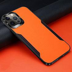 Silikon Hülle Handyhülle Gummi Schutzhülle Flexible Leder Tasche N01 für Apple iPhone 12 Pro Orange