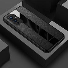 Silikon Hülle Handyhülle Gummi Schutzhülle Flexible Leder Tasche PB1 für OnePlus 9 5G Schwarz