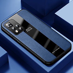 Silikon Hülle Handyhülle Gummi Schutzhülle Flexible Leder Tasche PB1 für Xiaomi Redmi Note 11 Pro+ Plus 5G Blau