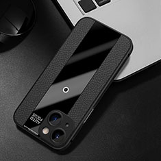 Silikon Hülle Handyhülle Gummi Schutzhülle Flexible Leder Tasche S01 für Apple iPhone 13 Schwarz