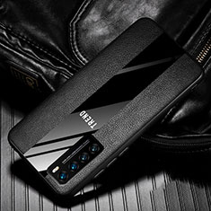 Silikon Hülle Handyhülle Gummi Schutzhülle Flexible Leder Tasche S01 für Huawei Nova 7 5G Schwarz