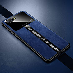 Silikon Hülle Handyhülle Gummi Schutzhülle Flexible Leder Tasche S01 für Oppo A12e Blau