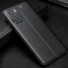 Silikon Hülle Handyhülle Gummi Schutzhülle Flexible Leder Tasche S01 für Oppo A55S 5G Schwarz