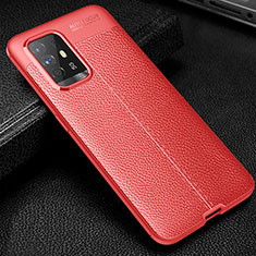 Silikon Hülle Handyhülle Gummi Schutzhülle Flexible Leder Tasche S01 für Oppo A95 5G Rot