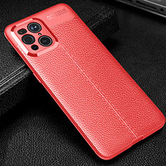 Silikon Hülle Handyhülle Gummi Schutzhülle Flexible Leder Tasche S01 für Oppo Find X3 Pro 5G Rot