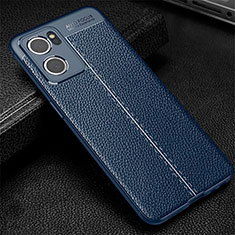 Silikon Hülle Handyhülle Gummi Schutzhülle Flexible Leder Tasche S01 für Oppo Find X5 Lite 5G Blau