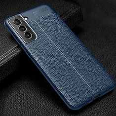 Silikon Hülle Handyhülle Gummi Schutzhülle Flexible Leder Tasche S01 für Samsung Galaxy S24 5G Blau