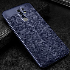 Silikon Hülle Handyhülle Gummi Schutzhülle Flexible Leder Tasche S01 für Xiaomi Poco M2 Blau