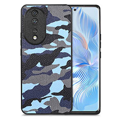 Silikon Hülle Handyhülle Gummi Schutzhülle Flexible Leder Tasche S01D für Huawei Honor 80 5G Blau