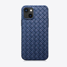 Silikon Hülle Handyhülle Gummi Schutzhülle Flexible Leder Tasche S02 für Apple iPhone 13 Mini Blau