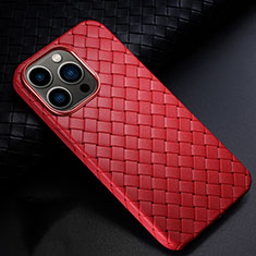 Silikon Hülle Handyhülle Gummi Schutzhülle Flexible Leder Tasche S02 für Apple iPhone 13 Pro Rot