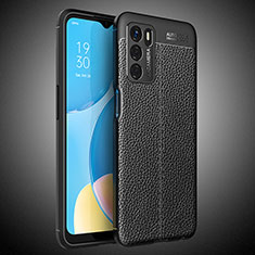 Silikon Hülle Handyhülle Gummi Schutzhülle Flexible Leder Tasche S02 für Oppo A16s Schwarz