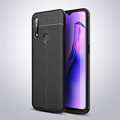 Silikon Hülle Handyhülle Gummi Schutzhülle Flexible Leder Tasche S02 für Oppo A8 Schwarz